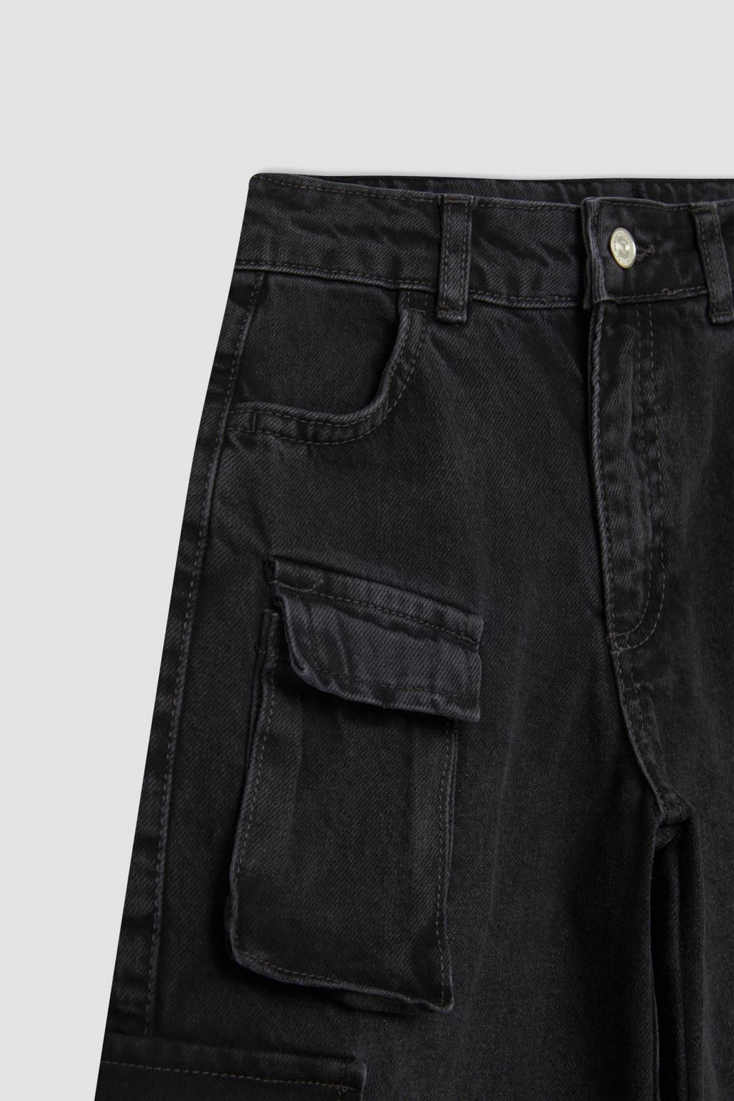 DEFACTO Girls' Wide Leg Cargo Wide Leg Jeans
