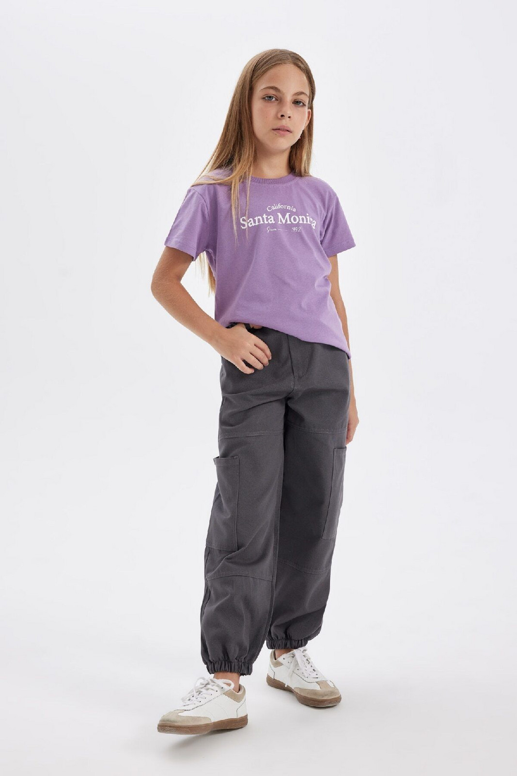 DEFACTO Girl's Parachute Cargo Cotton Trousers