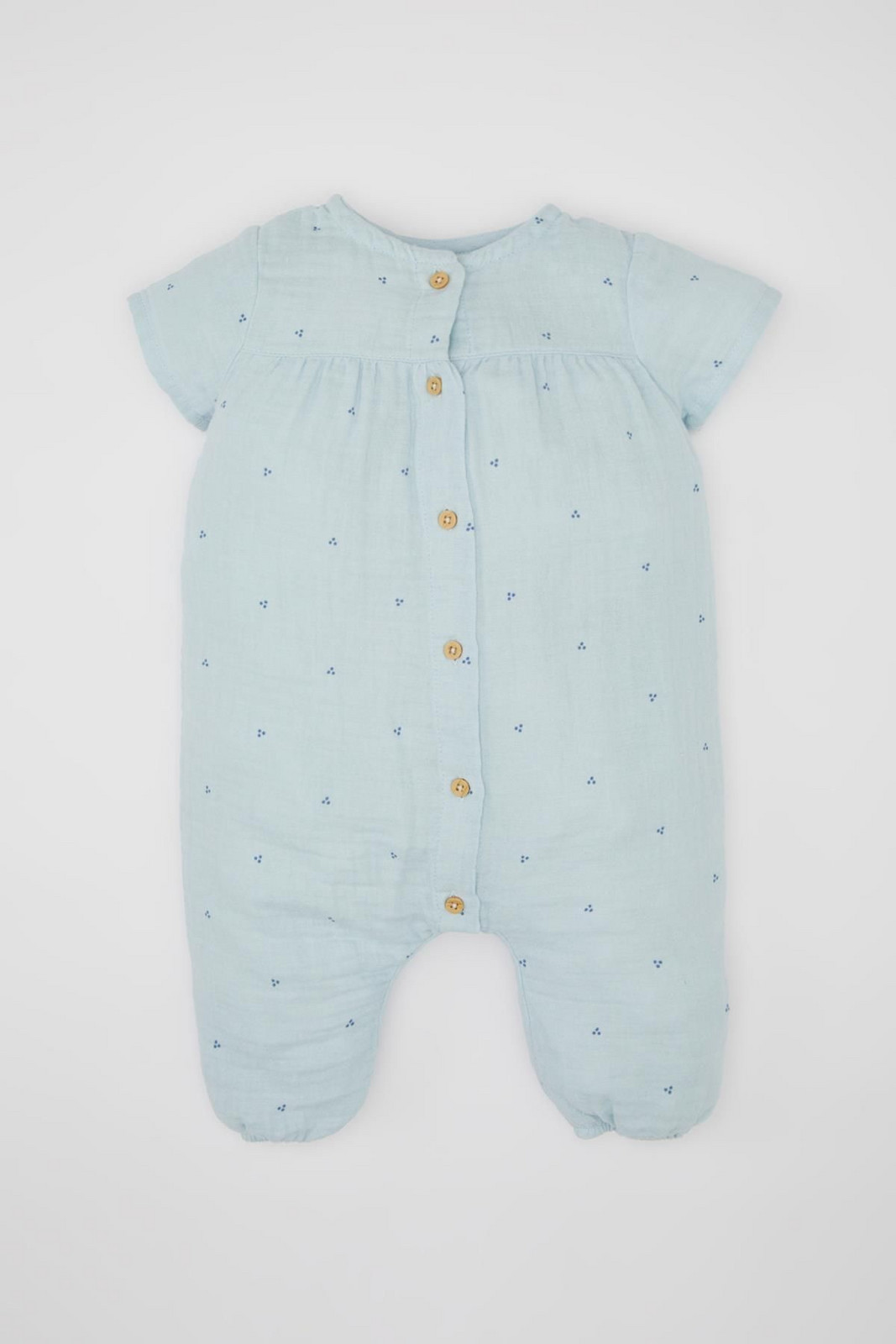 DEFACTO Baby Girl Newborn Short Sleeve Polka Dot Muslin Jumpsuit