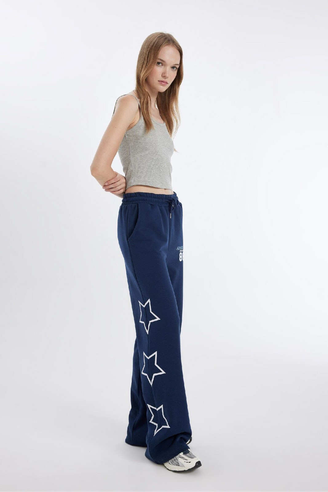 DEFACTO Cool Wide Leg Printed Thick Fabric Sweatpants