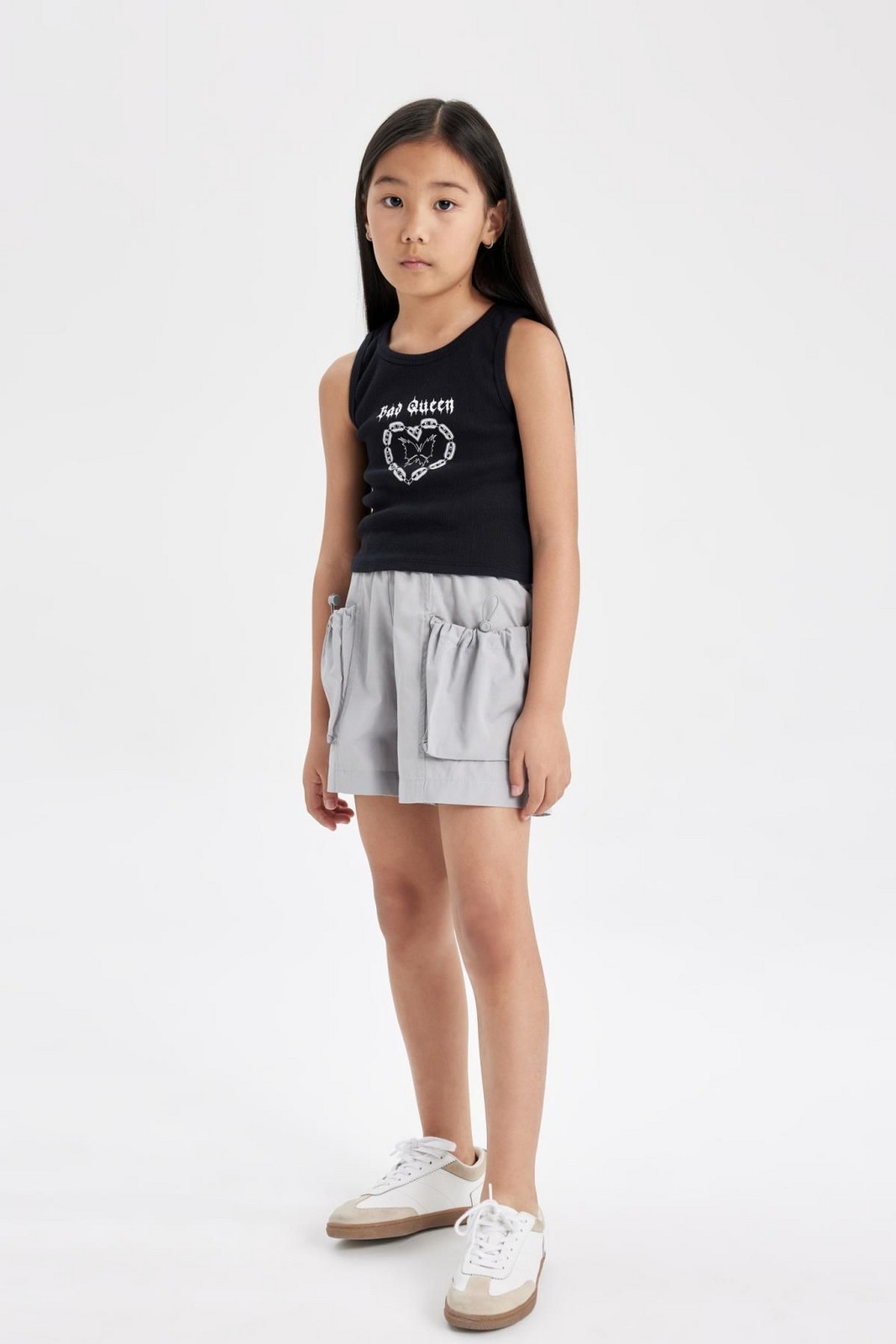 DEFACTO Girl's Cotton Pocket Shorts