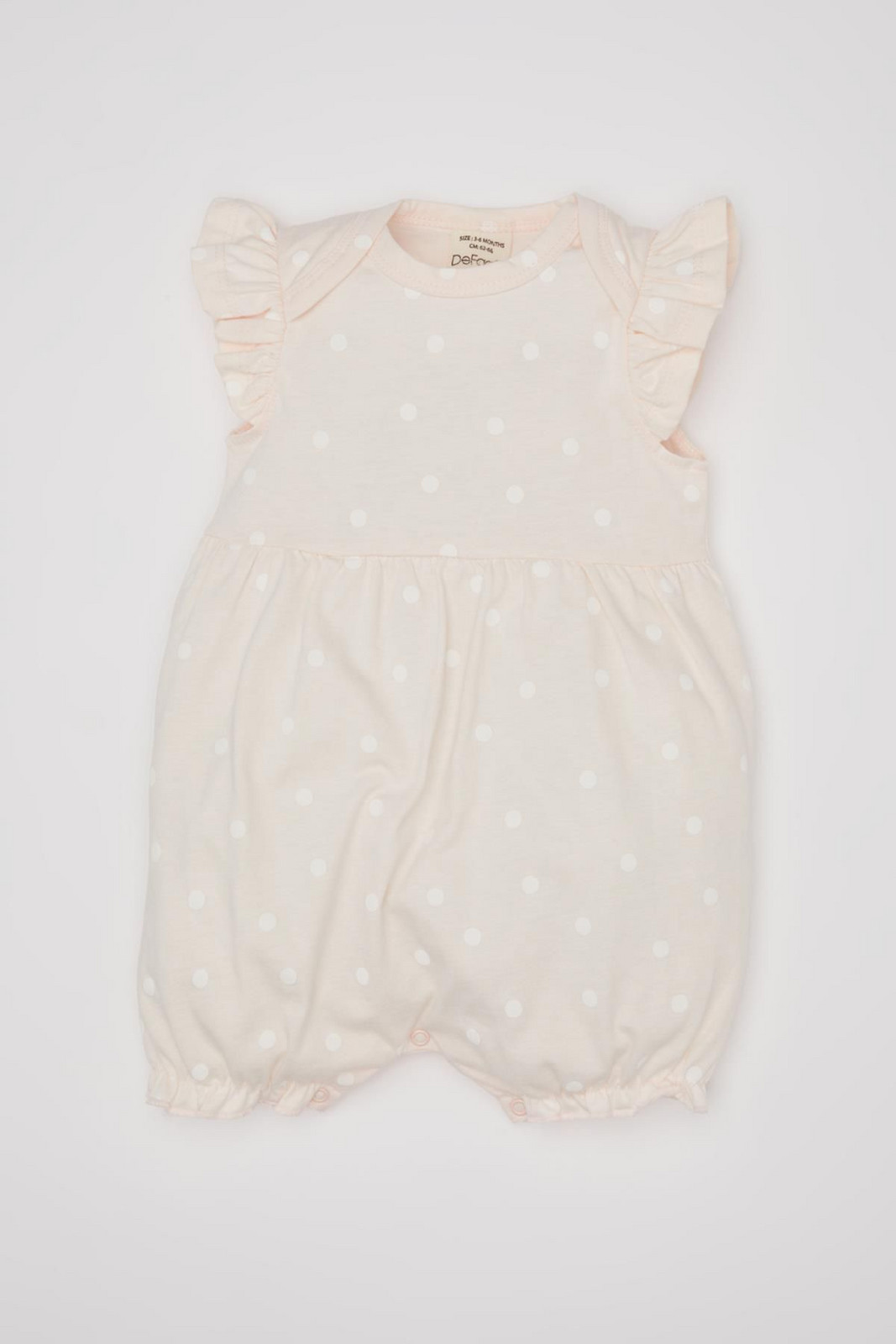 DEFACTO Baby Girl Newborn Polka Dot Combed Cotton Sleeveless Jumpsuit