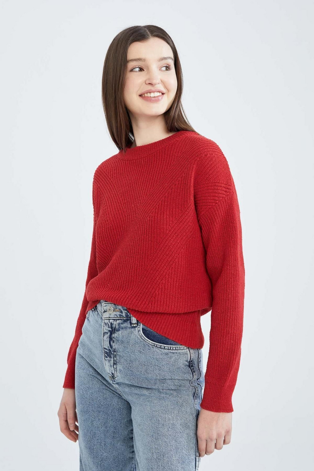 DEFACTO Regular Fit Basic Long Sleeve Thessaloniki Knitted Sweater