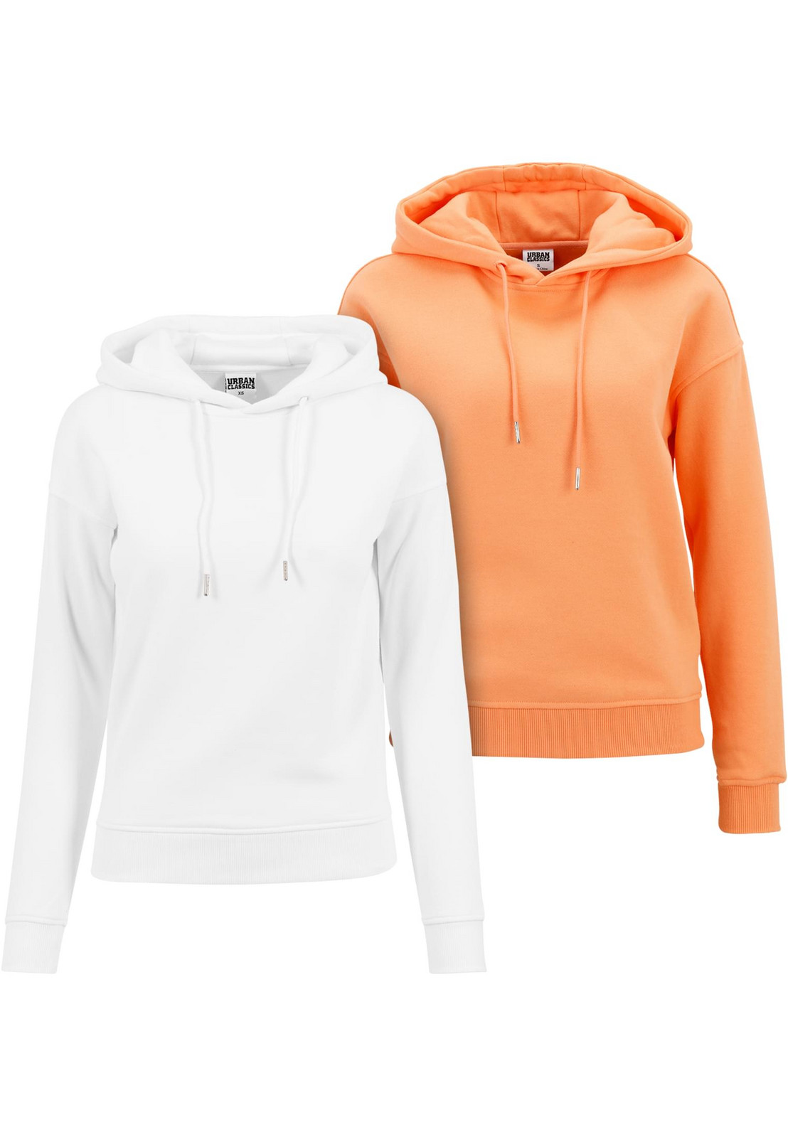 Women's hoodie 2 pcs white+papaya
