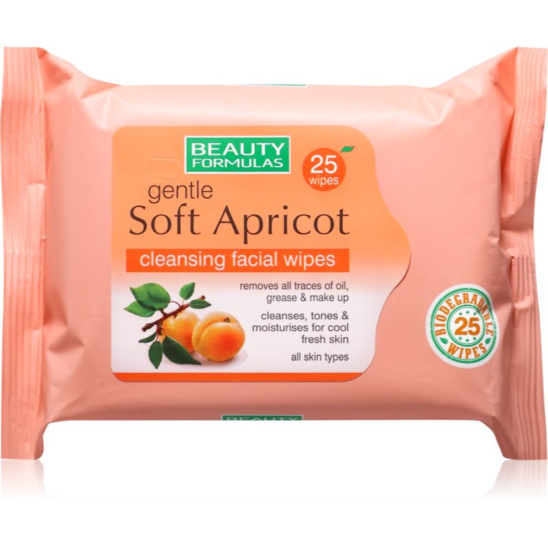 Beauty Formulas Apricot vlhčené čistiace obrúsky 25 ks