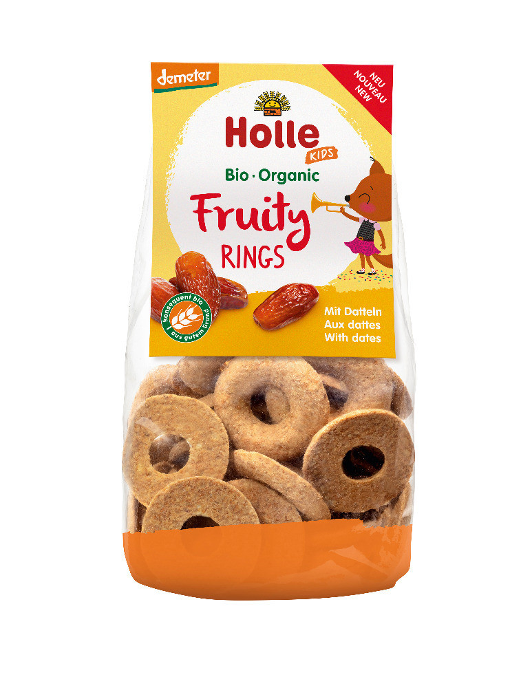 HOLLE Detské Bio Ovocné krúžky s datľami, 125g (3+)