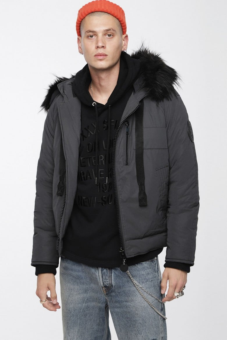 Bunda - Diesel WCODY JACKET sivá