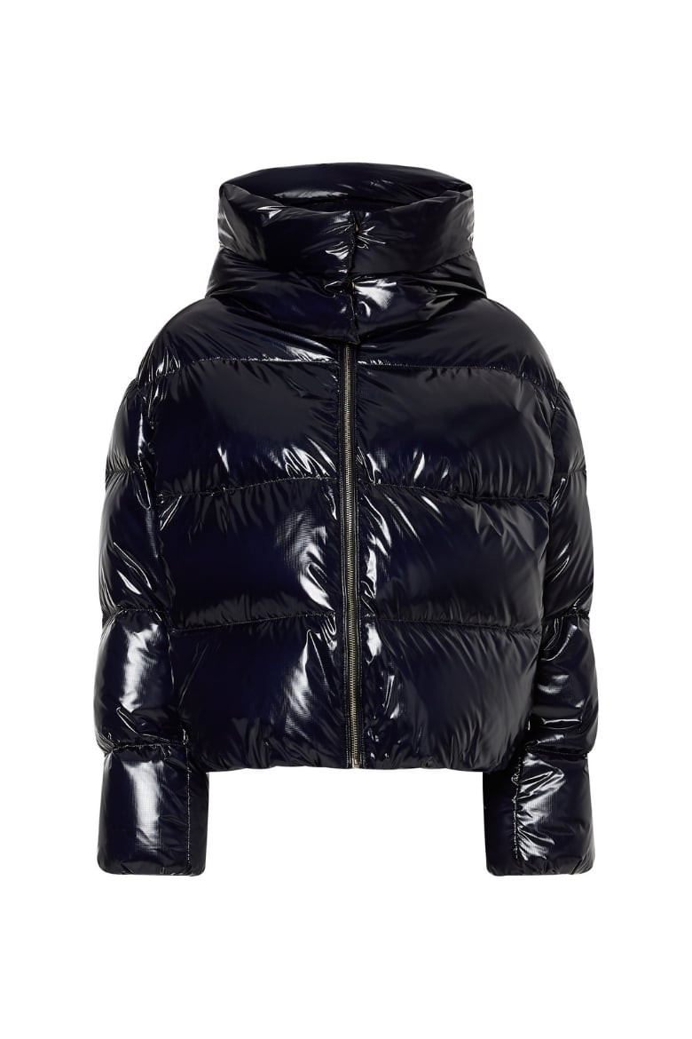 Bunda - Tommy Hilfiger GLOSSY DOWN PUFFER JACKET modrá