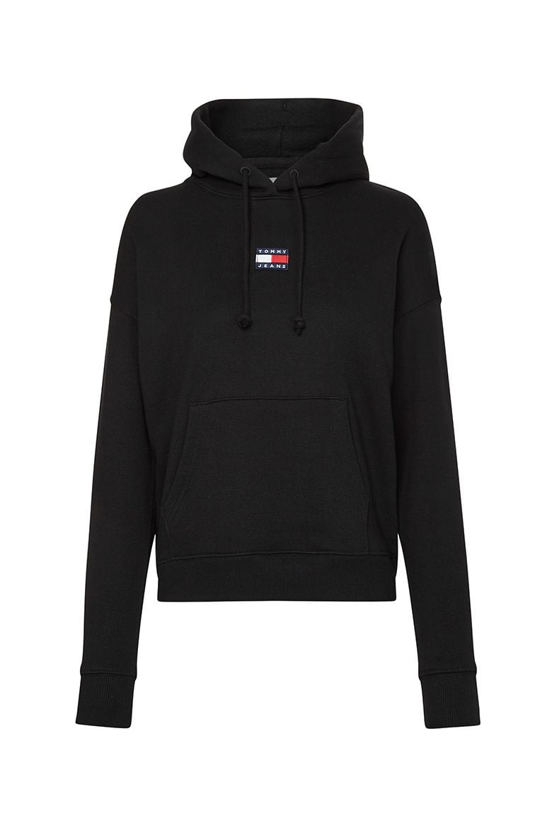 Tommy Jeans Mikina - TJW TOMMY CENTER BADGE HOODIE čierna