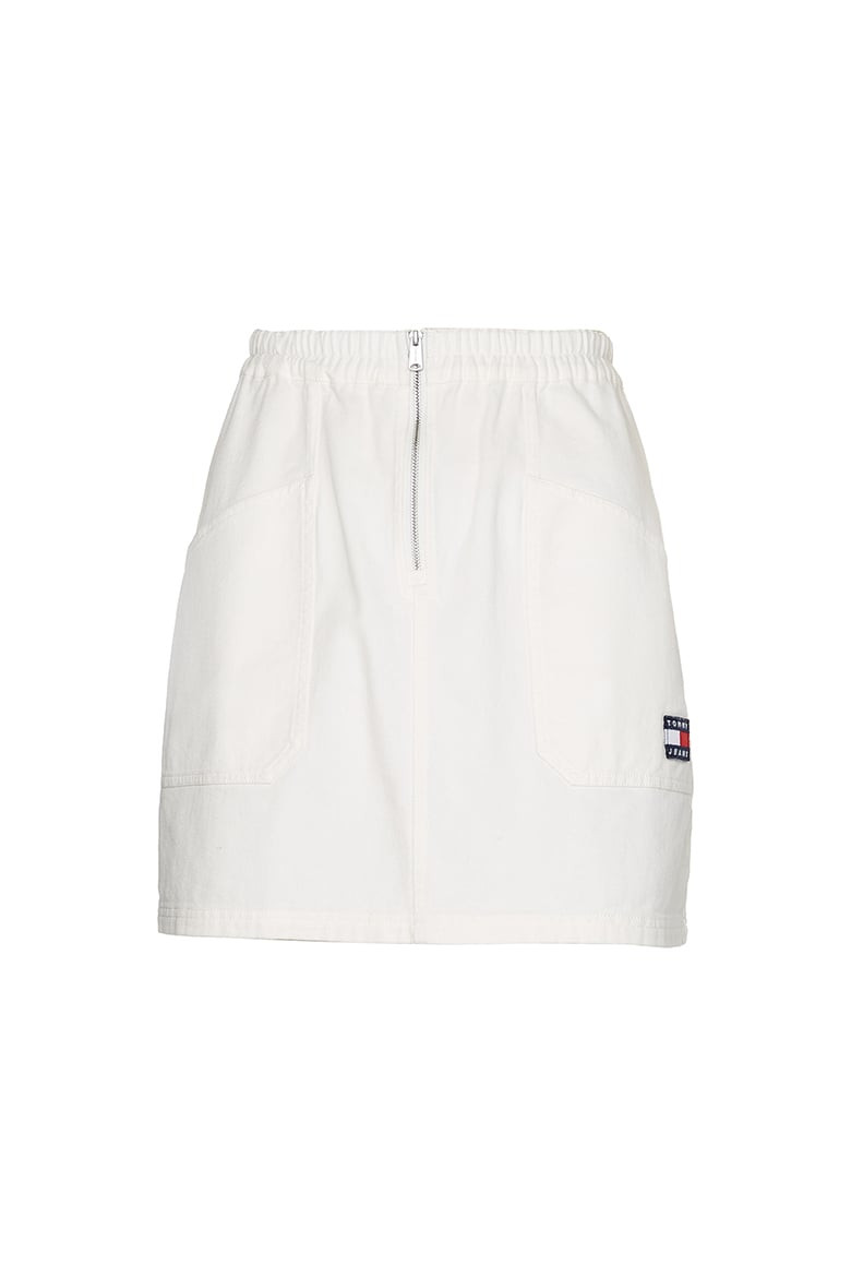 Tommy Jeans Sukňa - TJW SURPLUS ZIP MINI SKIRT biela