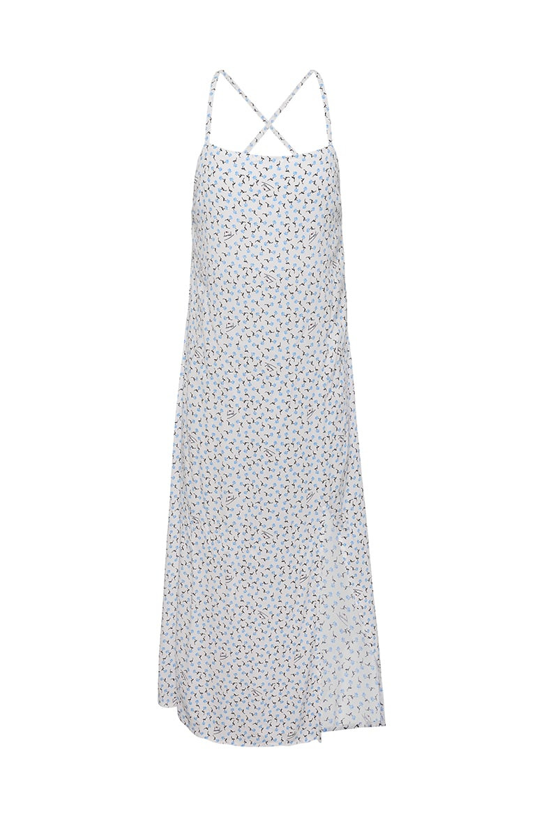 Tommy Jeans Šaty - TJW PRINTED SIDE SLIT MIDI DRESS biele