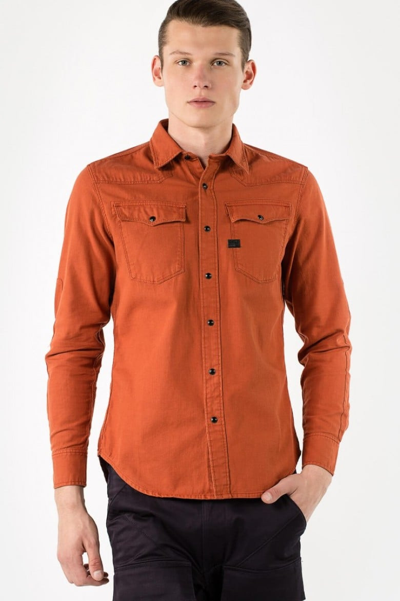 Košeľa - G-STAR 3301 pm shirt l/s oranžová
