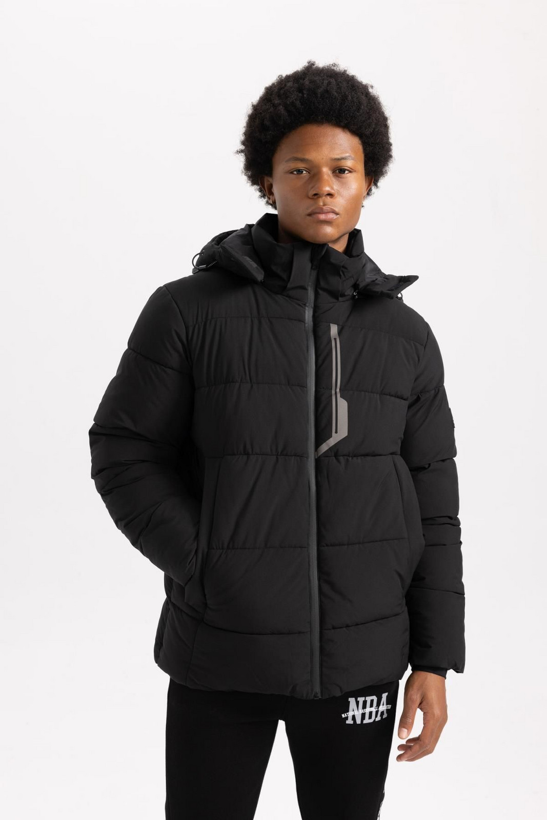 DEFACTO Fit Water Repellent Slim Fit Hooded Puffer Puffer Coat