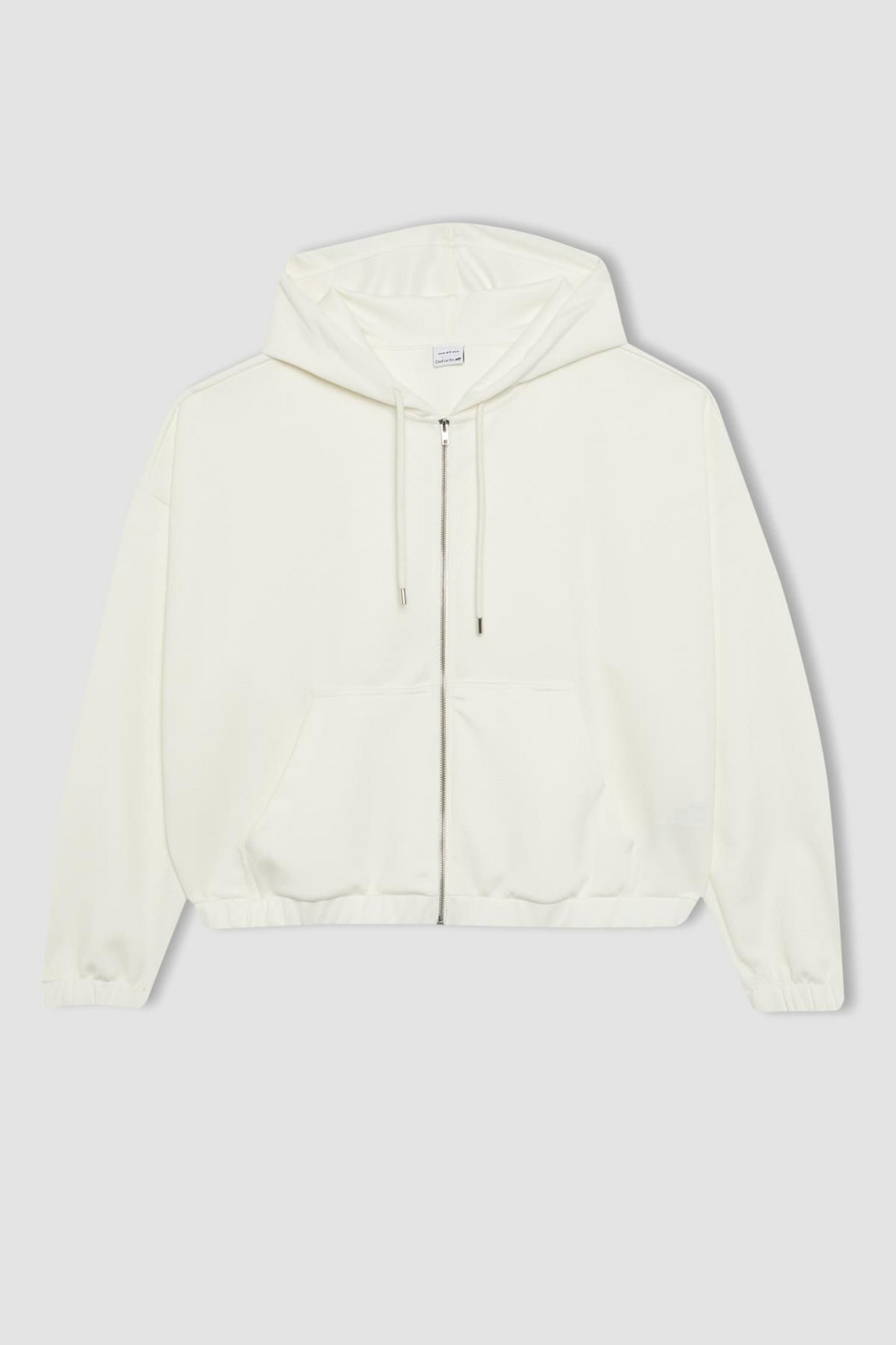DEFACTO Fit Oversize Fit Hooded Premium Double Pocket Zipper Sweatshirt