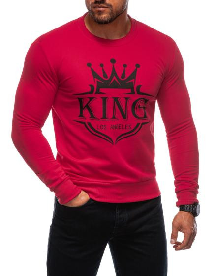 Pánska mikina s kapucňou B1680 červená