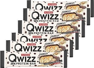 Nutrend QWIZZ Protein Bar, 6 × 60 g, cookies & cream