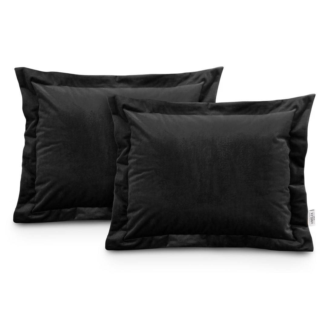 Obliečky na vankúše AmeliaHome Velvet Side Si čierne