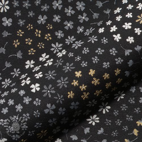 Dekoračná látka jacquard Flower Mix Sprinkle metallic deluxe