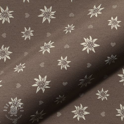 Dekoračná látka jacquard DOUBLE FACE Landhaus Edelweiss taupe