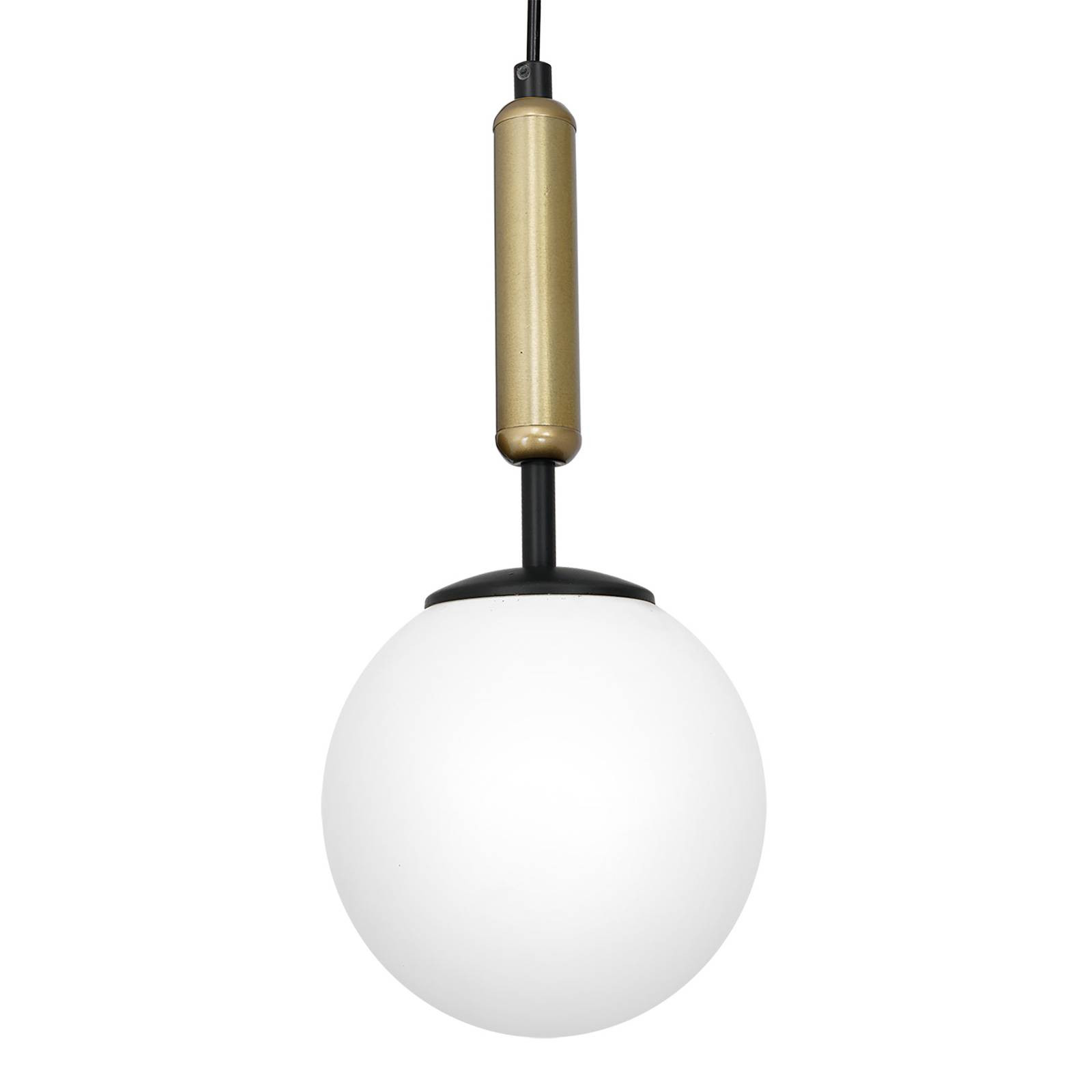 Závesná lampa Nalo, jedno svetlo, čierna/mosadz