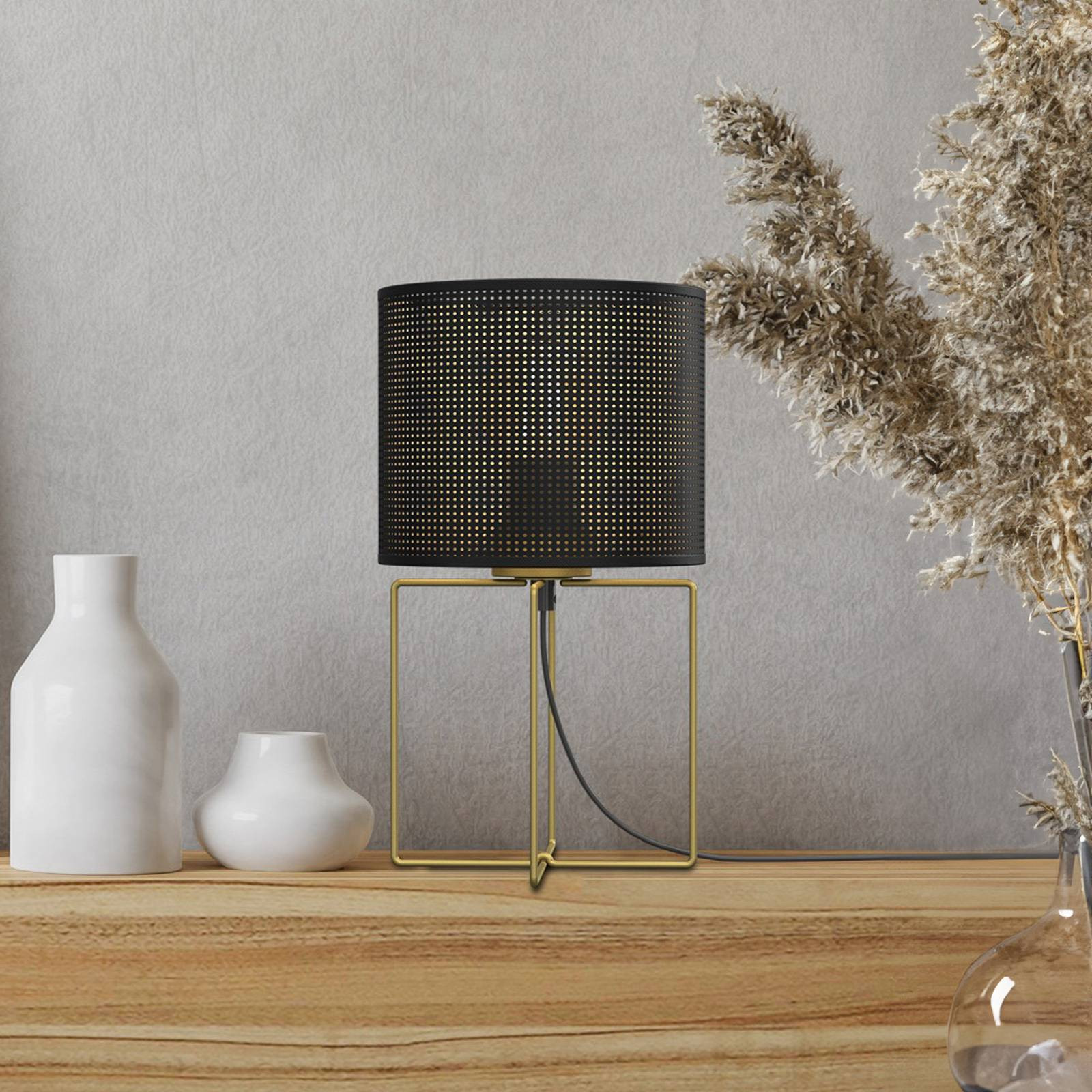 Stolová lampa Kamil perforované kovové tienidlo