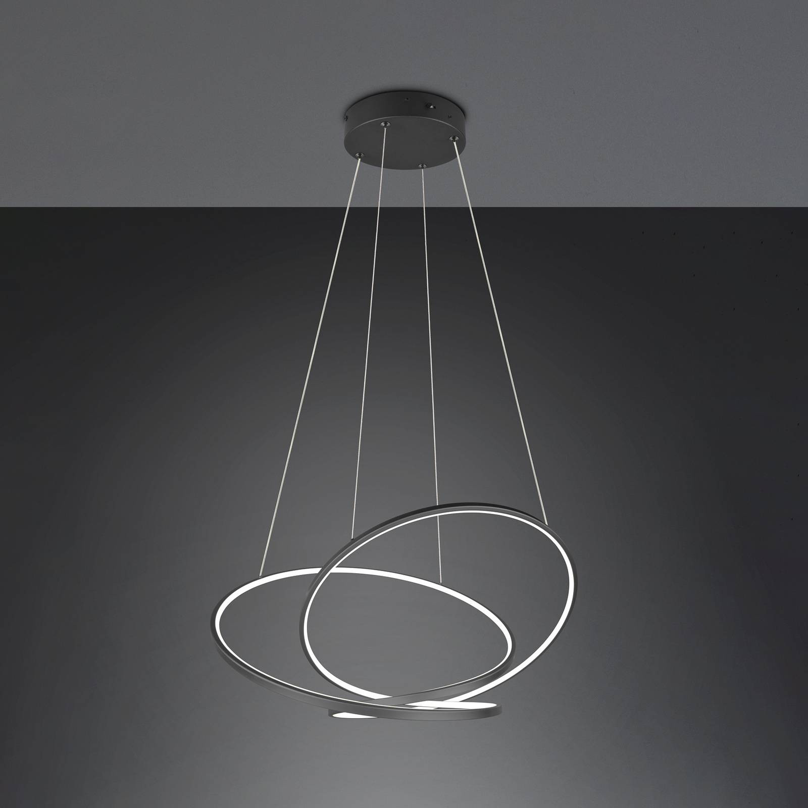 LED závesné svetlo Darvin dĺžka 84 cm čierny matný kov CCT
