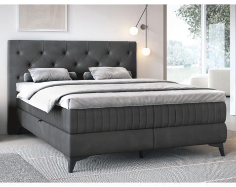 Posteľ Lusaka 180x200 cm, stredne šedá látka%