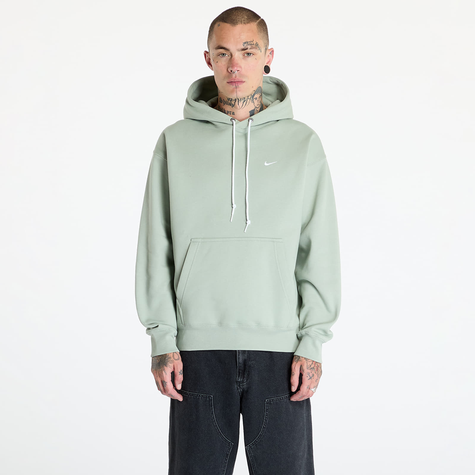 Mikina Nike Solo Swoosh Men's Fleece Pullover Hoodie Jade Horizon/ White XS