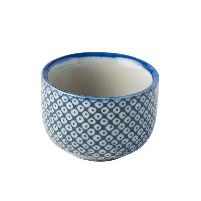 Hrnček na saké SHIBORI 30 ml, modrá, keramika, MIJ