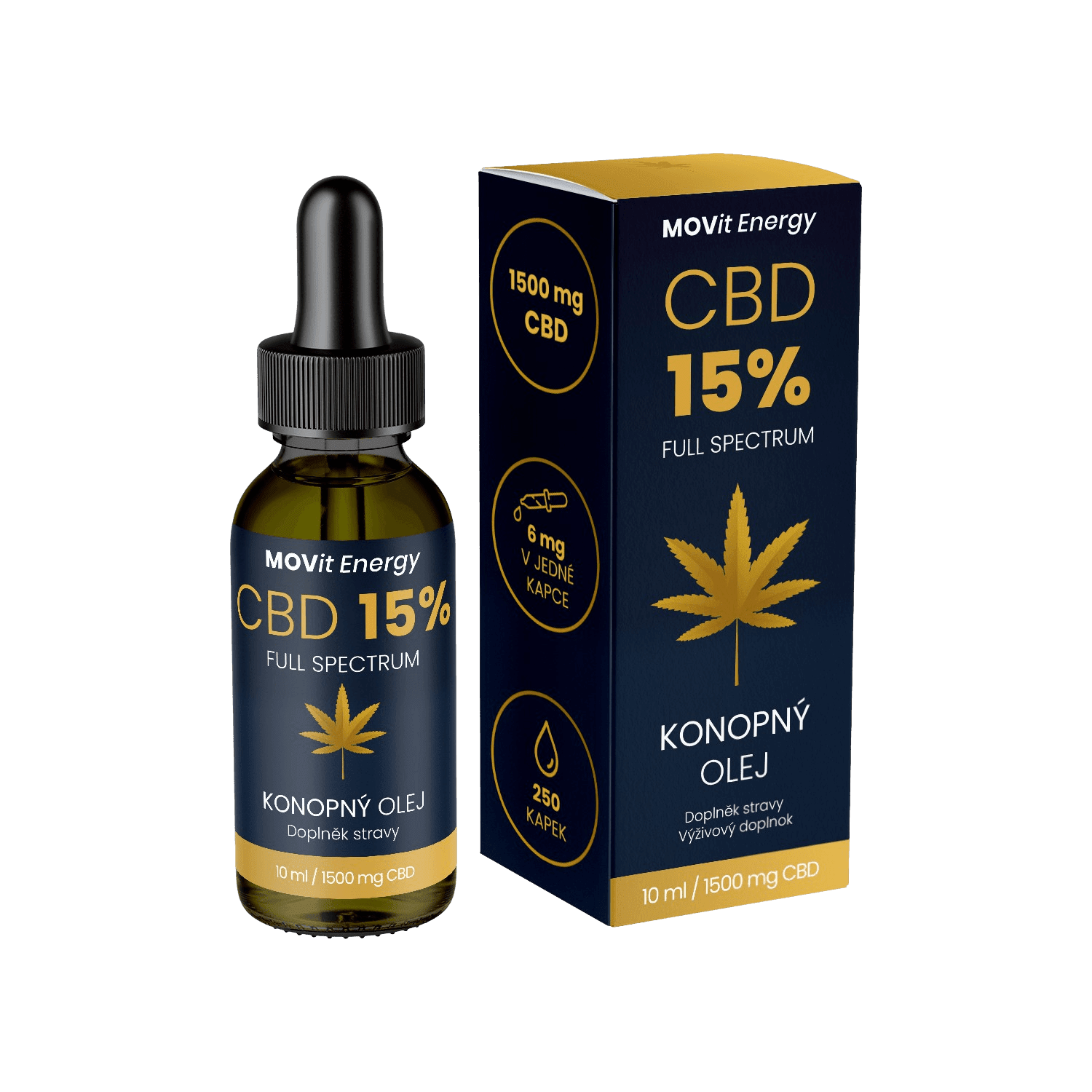 MOVIT ENERGY CBD 15% Full Spectrum Konopný olej 10 ml