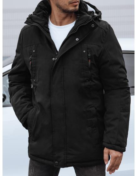 Pánska zimná bunda s kapucňou čierna
