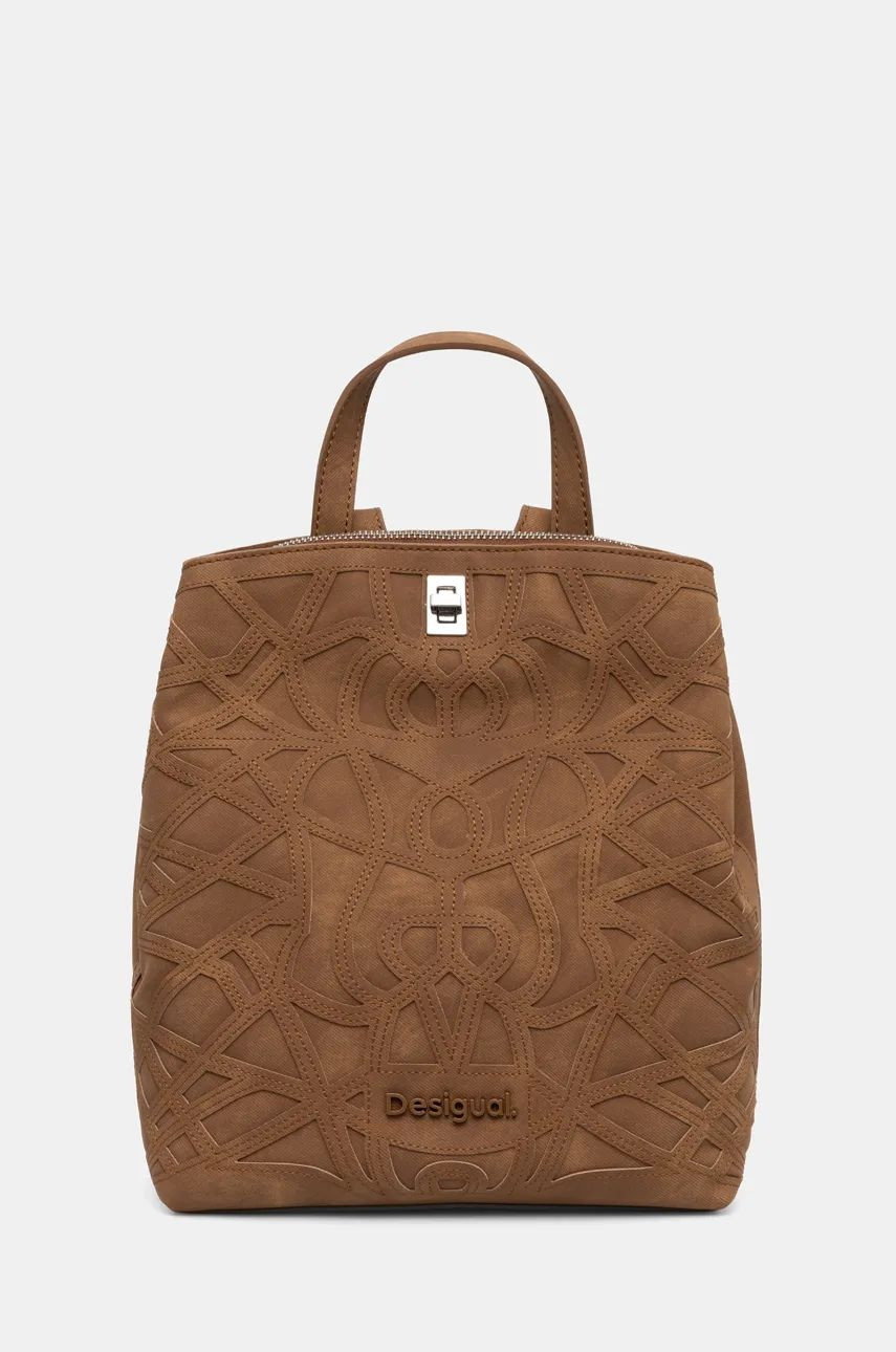 Ruksak Desigual OASIS SUMY MINI dámsky, hnedá farba, malý, jednofarebný, 24WAKP25