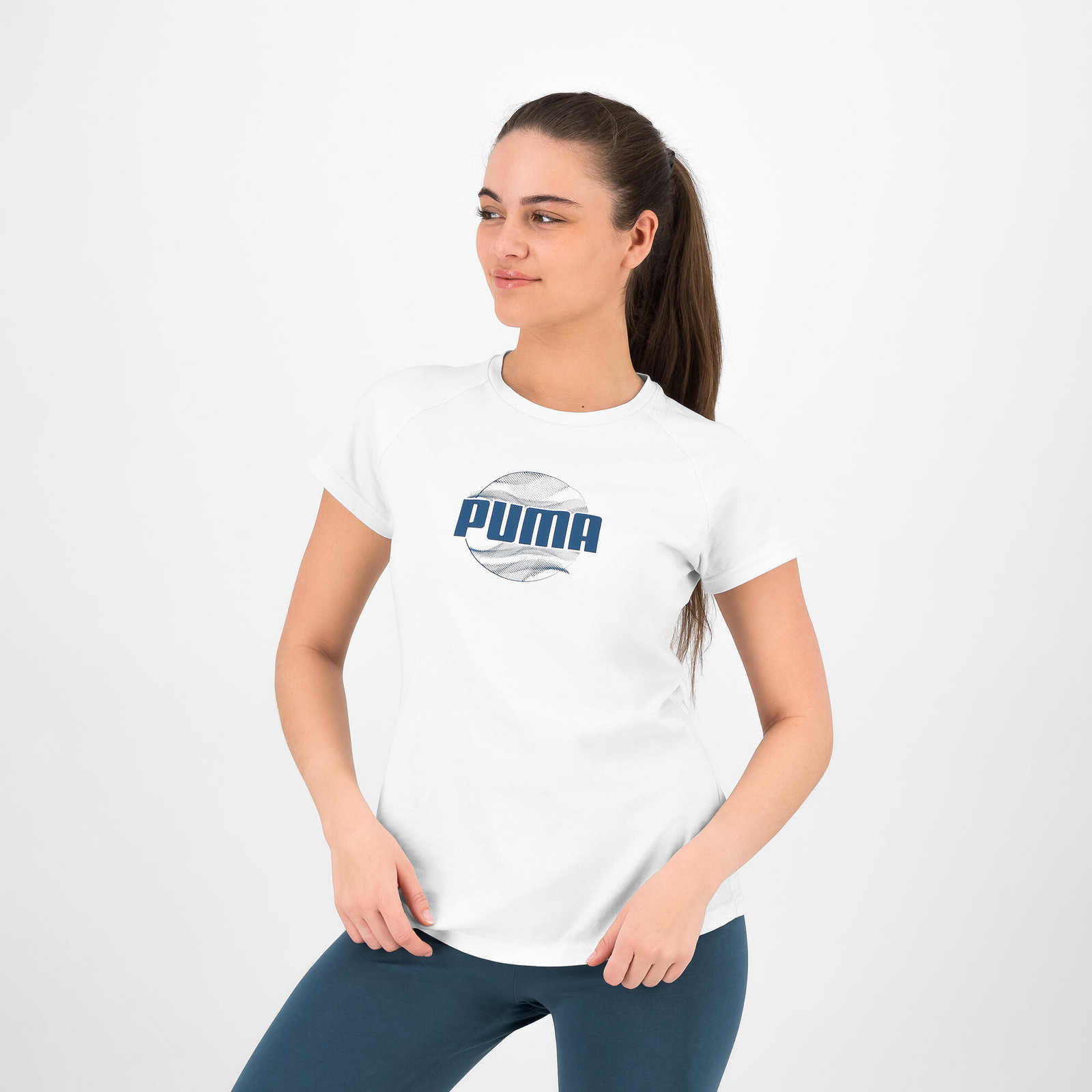 Dámske tričko s potlačou loga Puma – modré