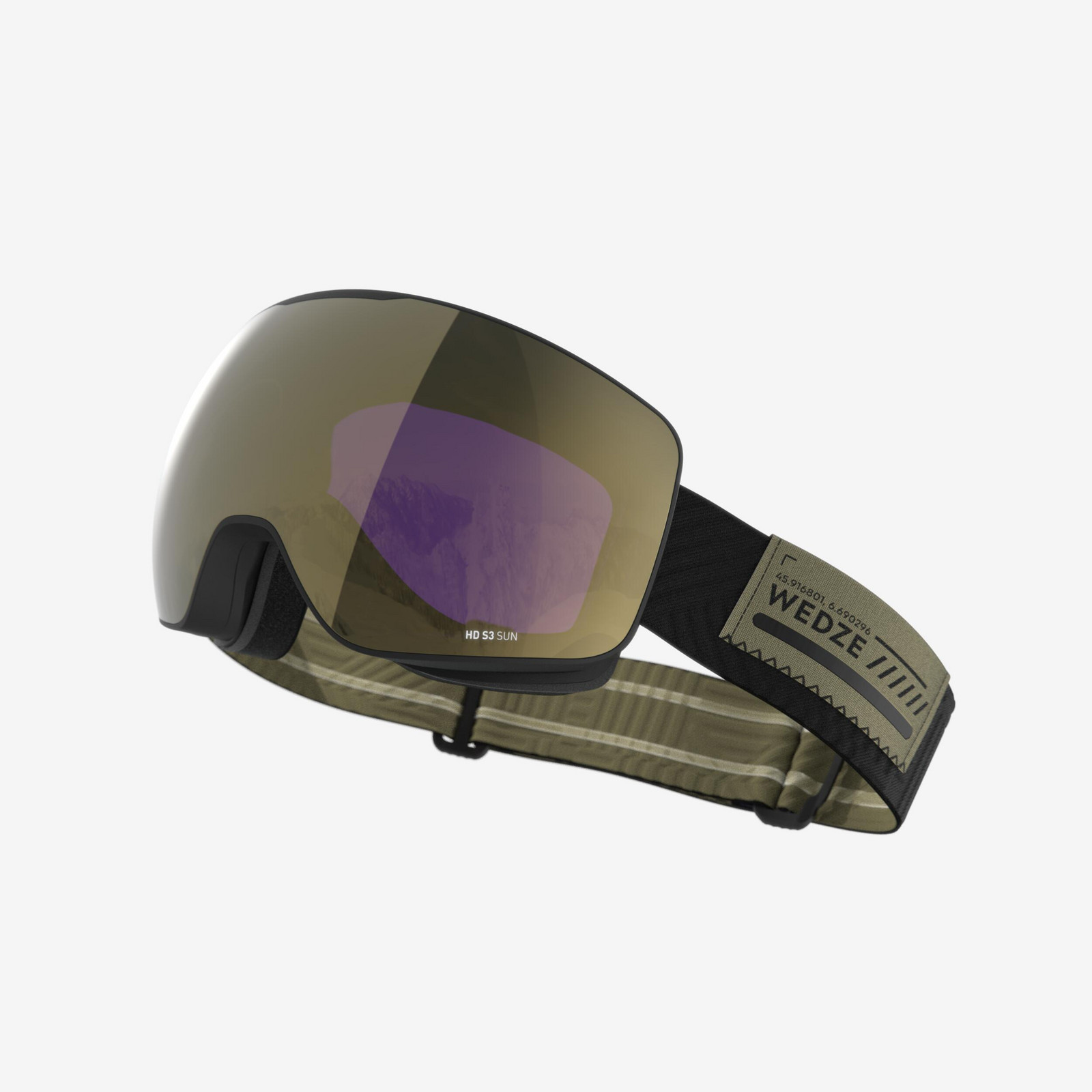 Lyžiarske okuliare G 900 S HD do pekného počasia pre dospelých i deti kaki
