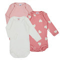 Pyžamá Petit Bateau  BODY US ML COEUR PACK X3