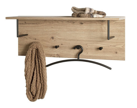 Nástenný šatníkový panel Parma, šírka 80 cm, dub/čierny%