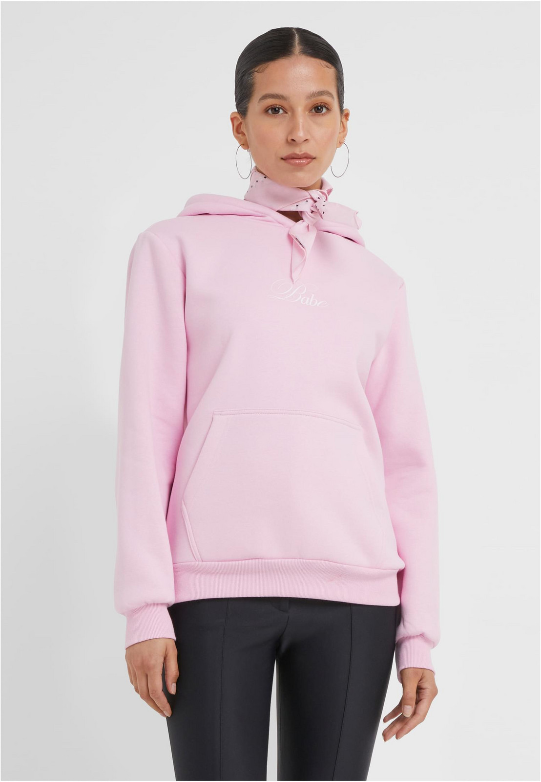 Women's hoodie Babe Wording Ladies Fluffy pink