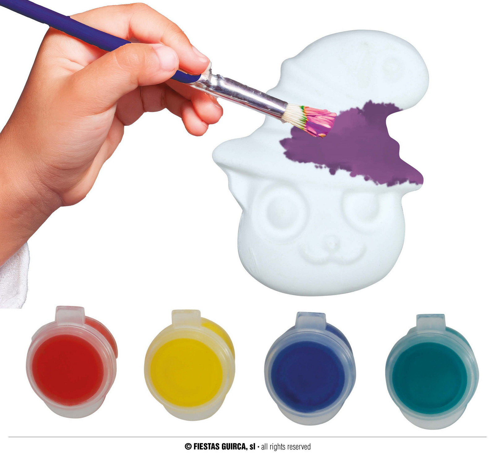 Keramická mačka na maľovanie s farbami DIY