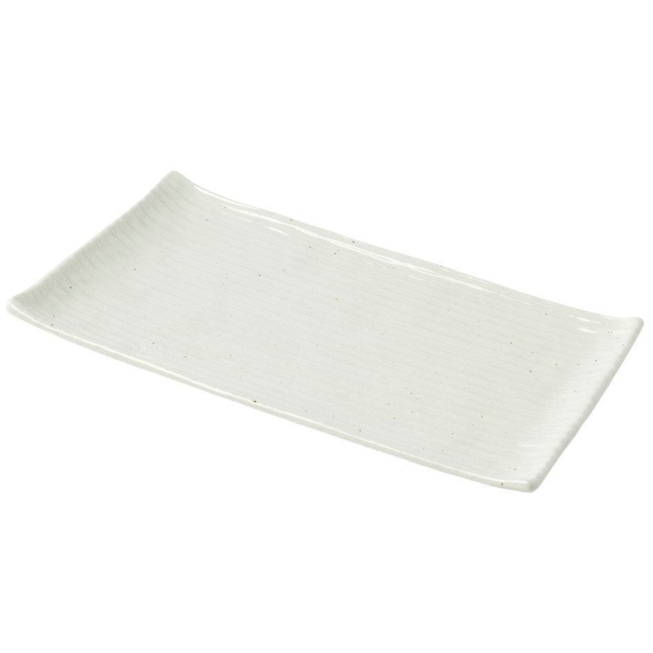 Servírovací tanier CONTOUR 24 x 15 cm, biela, keramika, MIJ