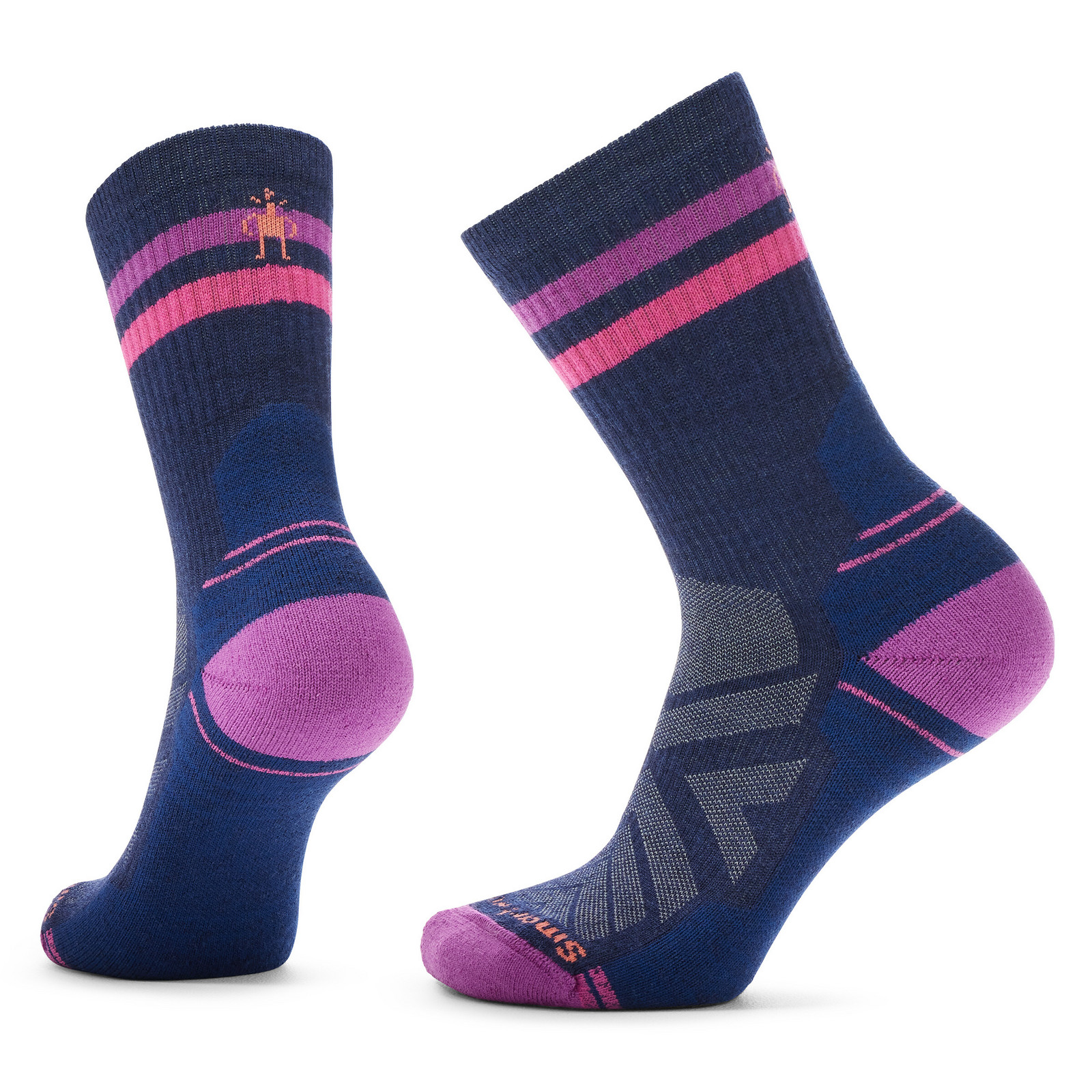 Smartwool W HIKE LIGHT CUSHION TUBE STRIPE CREW deep navy-power pink Veľkosť: M