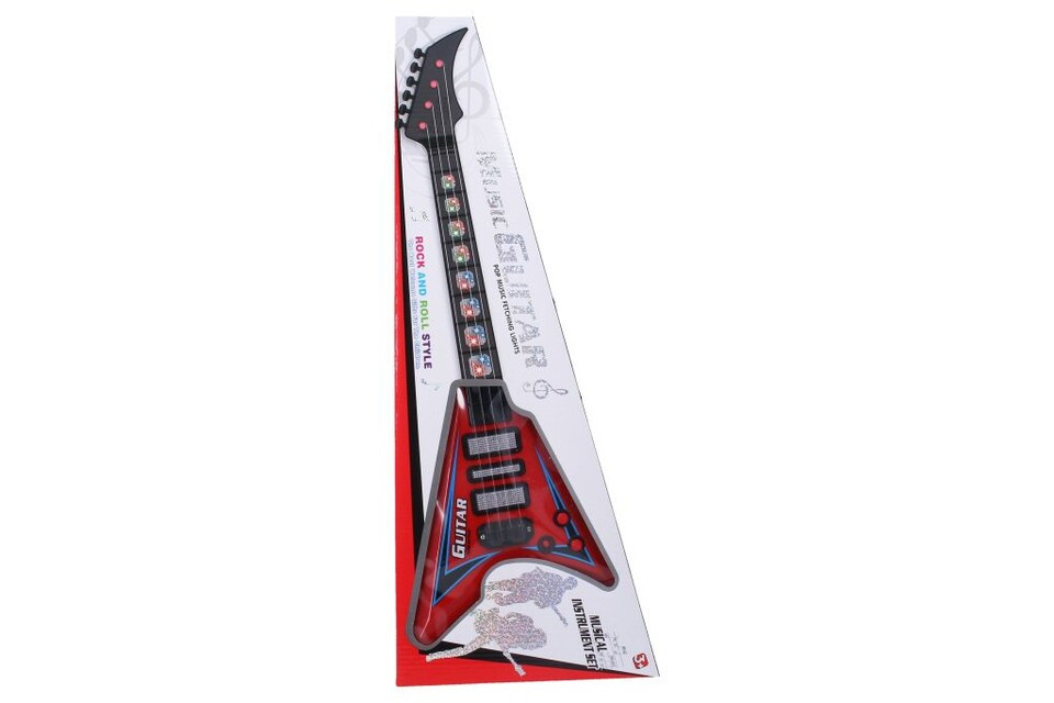 Elektrická gitara s efektmi 56cm - červená
