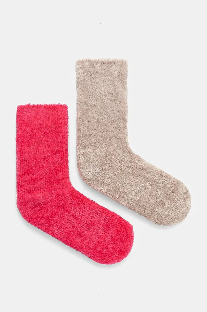 Ponožky Juicy Couture FELICIA COSY SOCK 2 PACK dámske, ružová farba, JCAXS224715