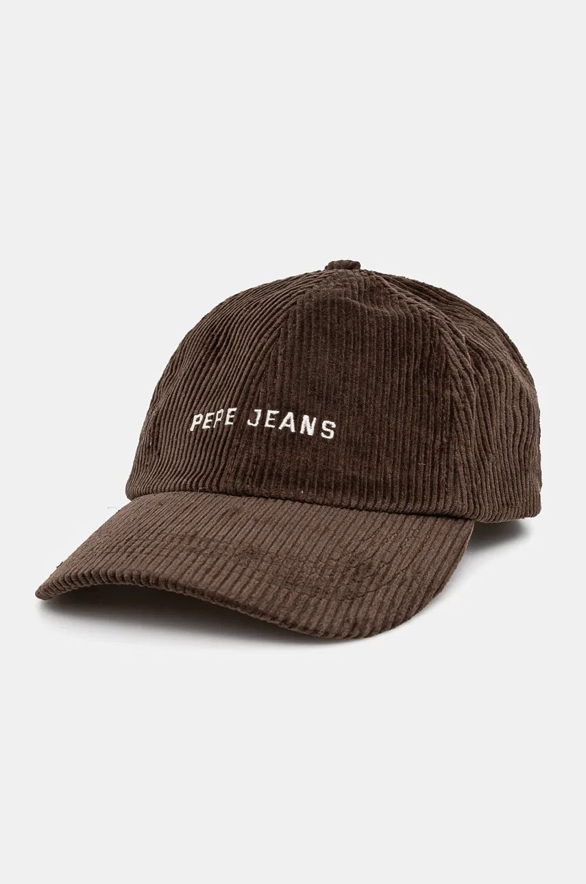 Manšestrová baseballová čiapka Pepe Jeans WYN hnedá farba, jednofarebná, PM040553