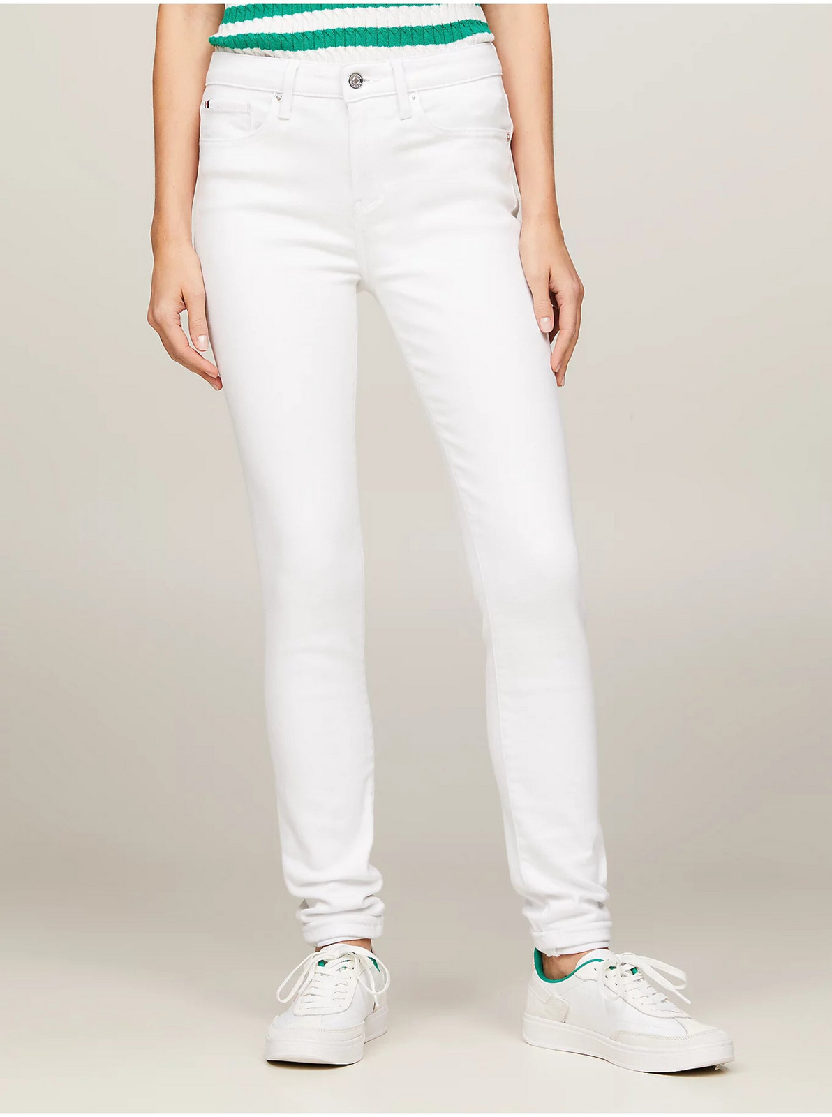 Biele dámske skinny džínsy Tommy Hilfiger