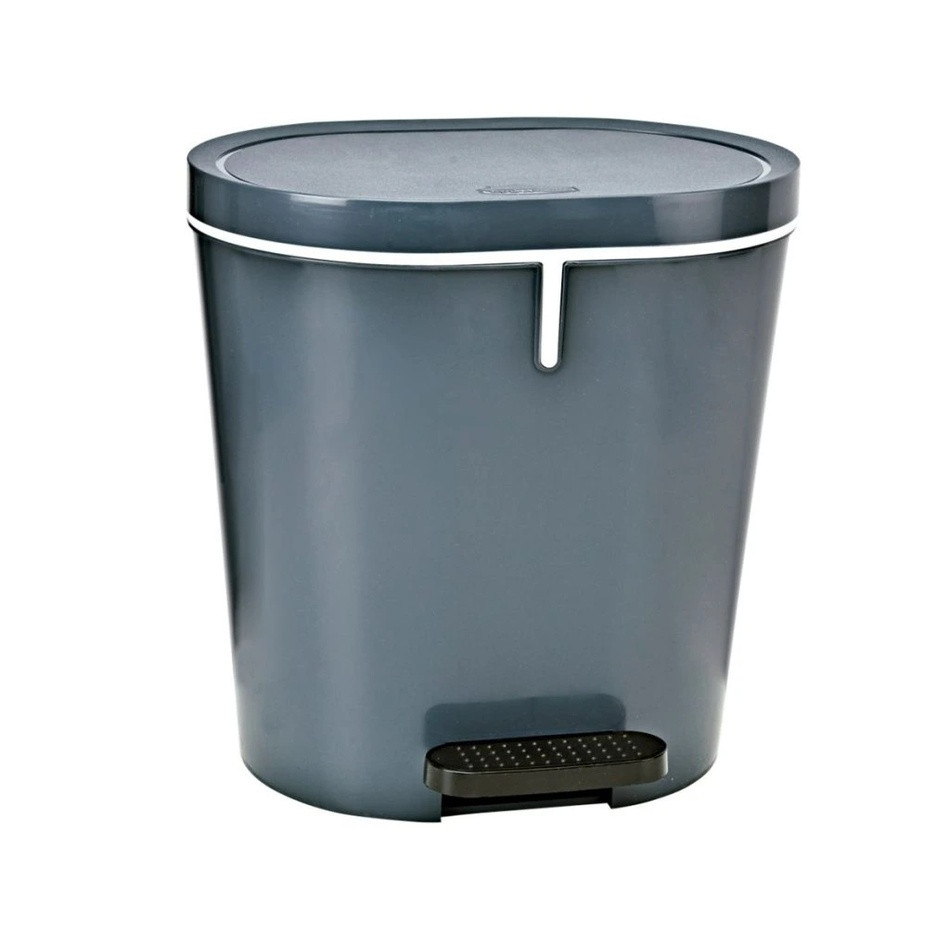 Denox Oval pedálový odpadkový kôš 8 l, plast, antracitový