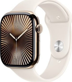 Apple Watch Series 10 42 mm Cellular Zlatý titán s hviezdne bielym športovým remienkom – S/M