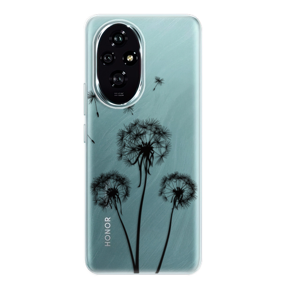 Odolné silikónové puzdro iSaprio - Three Dandelions - black - Honor 200