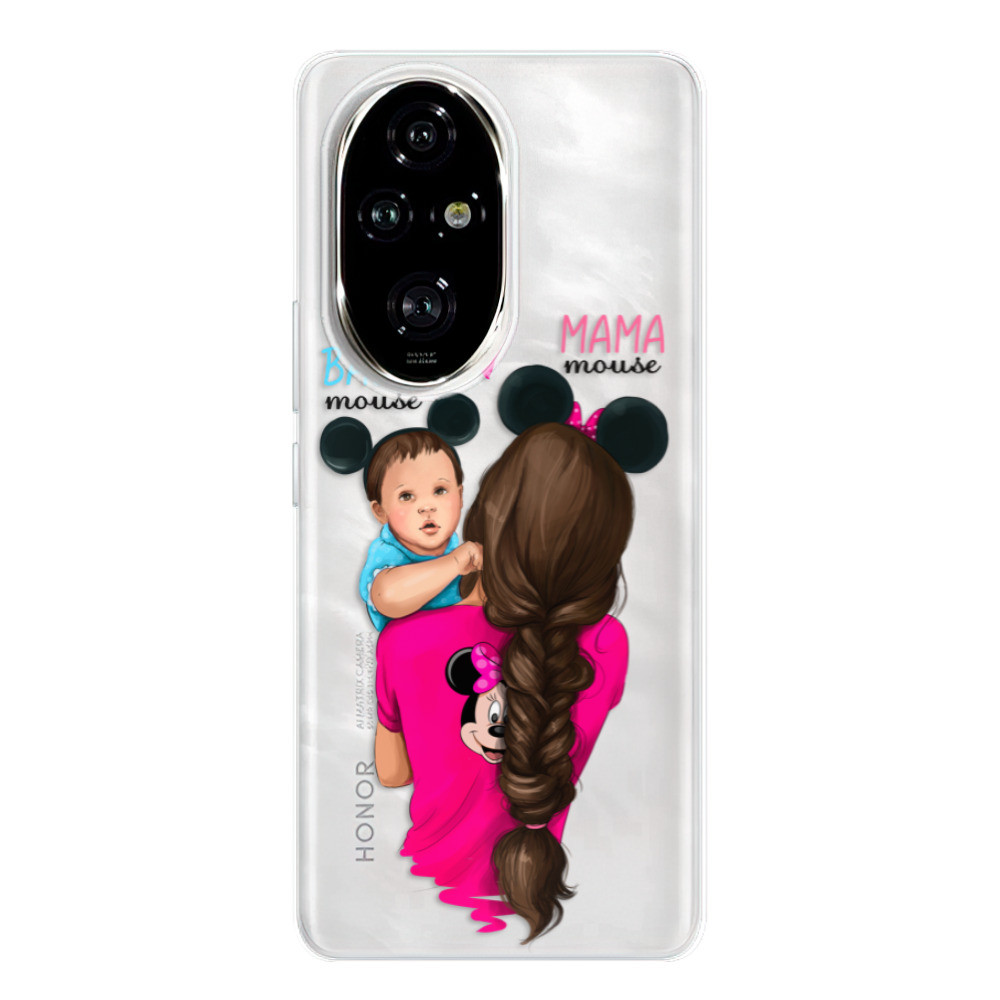 Odolné silikónové puzdro iSaprio - Mama Mouse Brunette and Boy - Honor 200 Pro