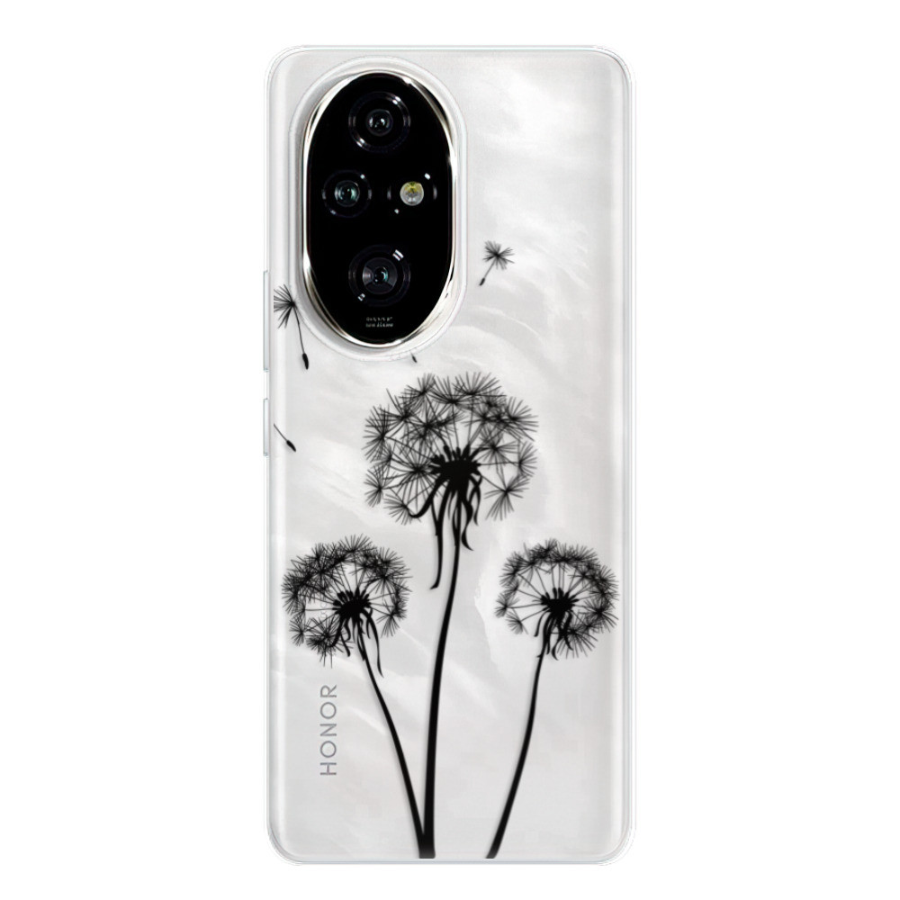 Odolné silikónové puzdro iSaprio - Three Dandelions - black - Honor 200 Pro