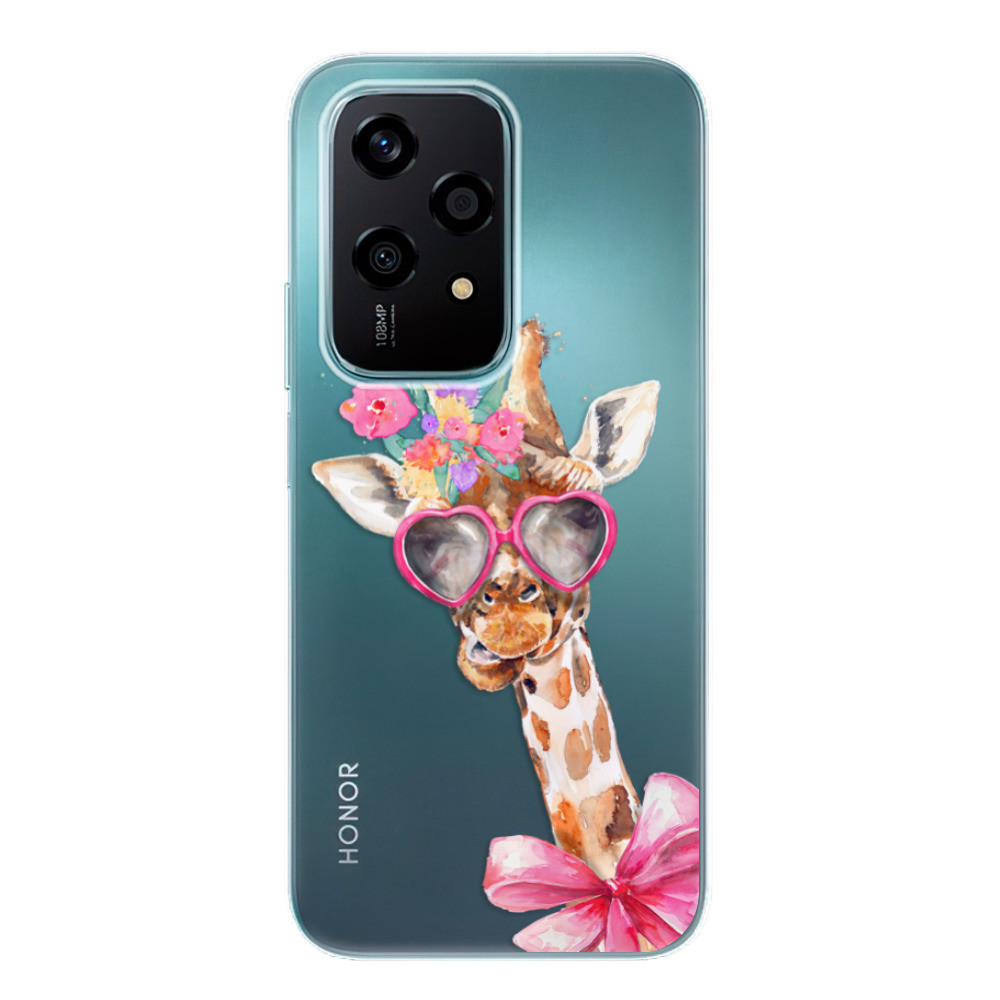 Odolné silikónové puzdro iSaprio - Lady Giraffe - Honor 200 Lite